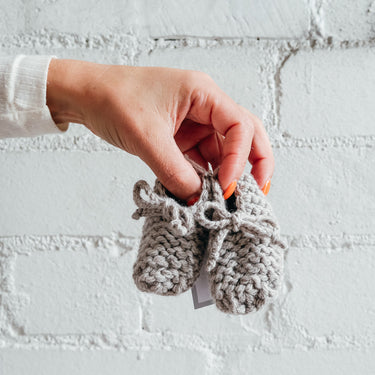 Weebits Chunky Knit Booties | Oatmeal Marle