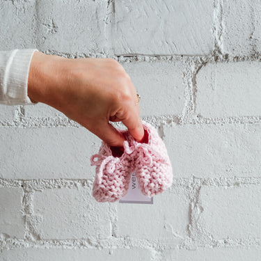 Weebits Chunky Knit Booties | Soft Pink